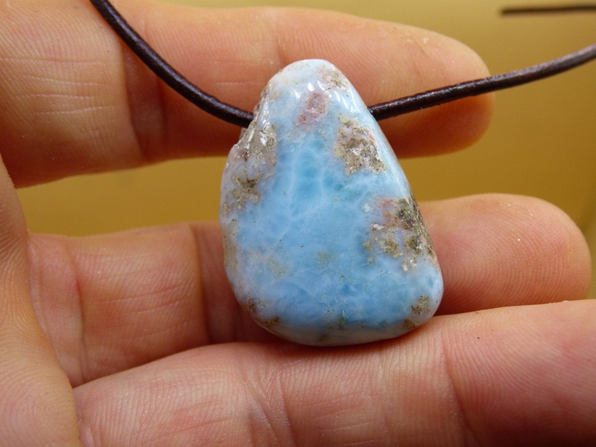 Larimar "Atlantis Stone" ~ Edelstein Kette blau Kristall Ethno Nature Heilstein Natur Sammler Mineral Geschenk Meer Himmel Goa Hippie Boho - Art of Nature Berlin