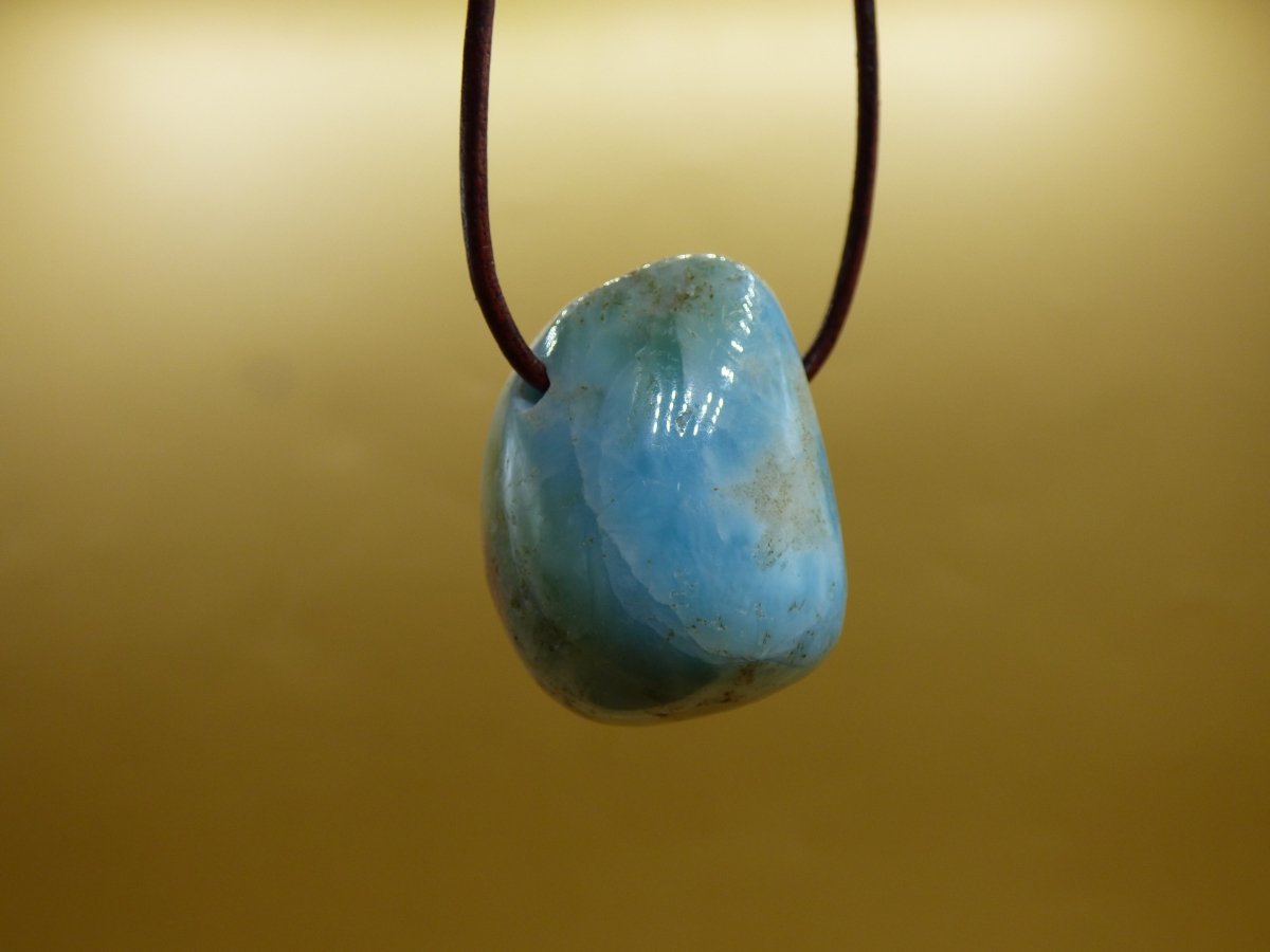 Larimar "Atlantis Stone" ~ Edelstein Kette blau Kristall Ethno Nature Heilstein Natur Sammler Mineral Geschenk Meer Himmel Goa Hippie Boho - Art of Nature Berlin