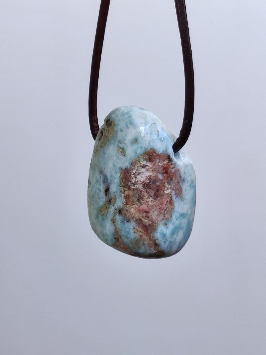 Larimar "Atlantis Stone" ~ Edelstein Kette blau Kristall Ethno Nature Heilstein Natur Sammler Mineral Geschenk Meer Himmel Goa Hippie Boho - Art of Nature Berlin