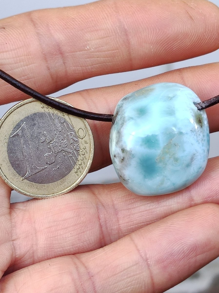 Larimar "Atlantis Stone" ~ Edelstein Kette blau Kristall Ethno Nature Heilstein Natur Sammler Mineral Geschenk Meer Himmel Goa Hippie Boho - Art of Nature Berlin