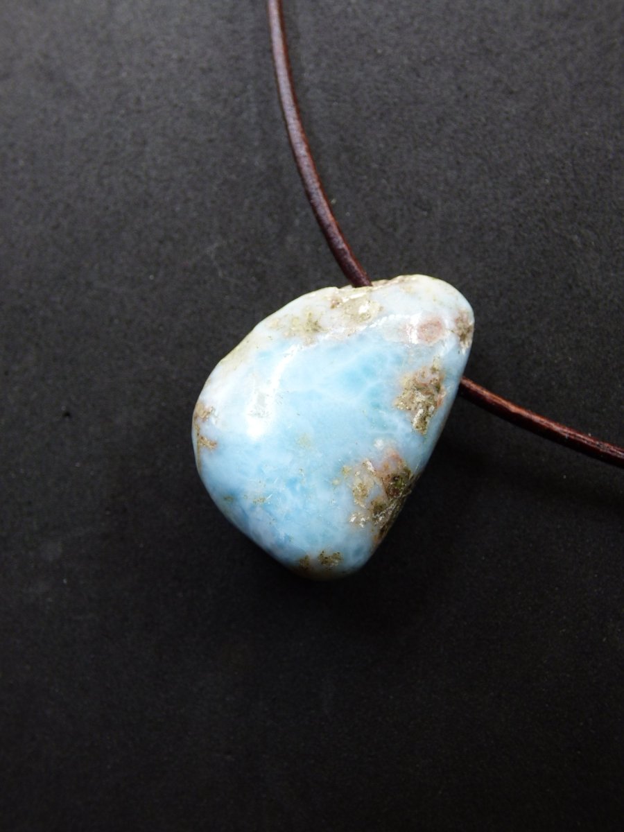 Larimar "Atlantis Stone" ~ Edelstein Kette blau Kristall Ethno Nature Heilstein Natur Sammler Mineral Geschenk Meer Himmel Goa Hippie Boho - Art of Nature Berlin