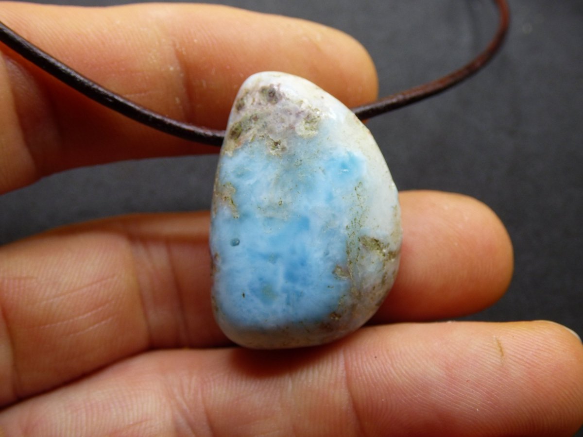 Larimar "Atlantis Stone" ~ Edelstein Kette blau Kristall Ethno Nature Heilstein Natur Sammler Mineral Geschenk Meer Himmel Goa Hippie Boho - Art of Nature Berlin