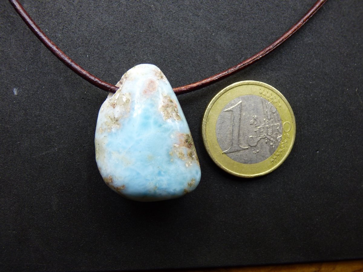 Larimar "Atlantis Stone" ~ Edelstein Kette blau Kristall Ethno Nature Heilstein Natur Sammler Mineral Geschenk Meer Himmel Goa Hippie Boho - Art of Nature Berlin