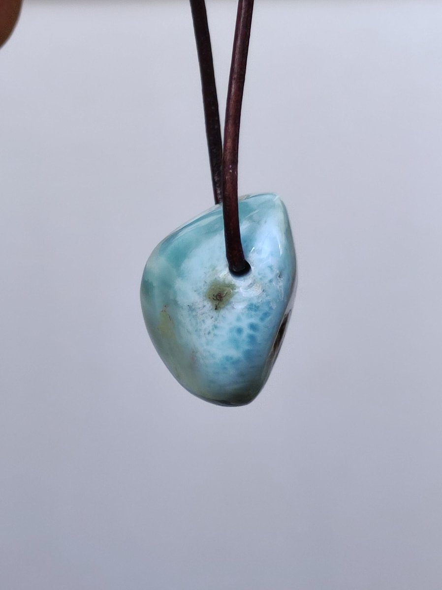 Larimar "Atlantis Stone" ~ Edelstein Kette blau Kristall Ethno Nature Heilstein Natur Sammler Mineral Geschenk Meer Himmel Goa Hippie Boho - Art of Nature Berlin