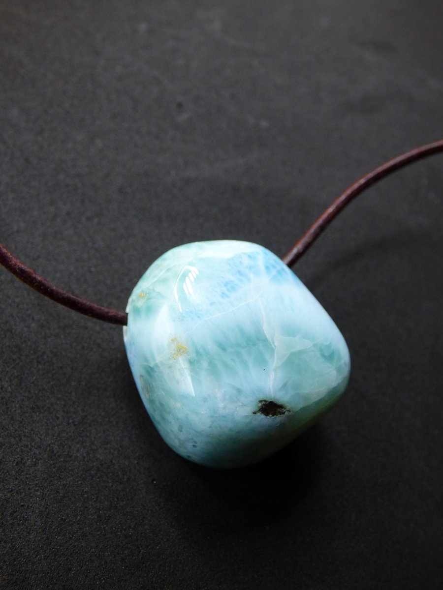 Larimar "Atlantis Stone" ~ Edelstein Kette blau Kristall Ethno Nature Heilstein Natur Sammler Mineral Geschenk Meer Himmel Goa Hippie Boho - Art of Nature Berlin