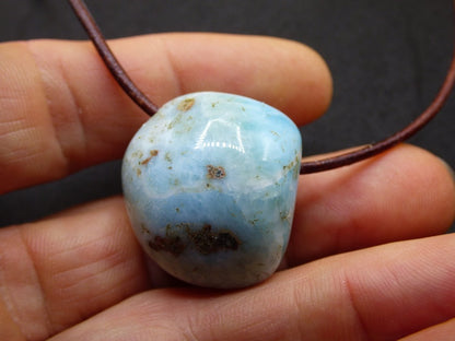 Larimar "Atlantis Stone" ~ Edelstein Kette blau Kristall Ethno Nature Heilstein Natur Sammler Mineral Geschenk Meer Himmel Goa Hippie Boho - Art of Nature Berlin