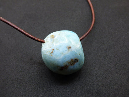 Larimar "Atlantis Stone" ~ Edelstein Kette blau Kristall Ethno Nature Heilstein Natur Sammler Mineral Geschenk Meer Himmel Goa Hippie Boho - Art of Nature Berlin