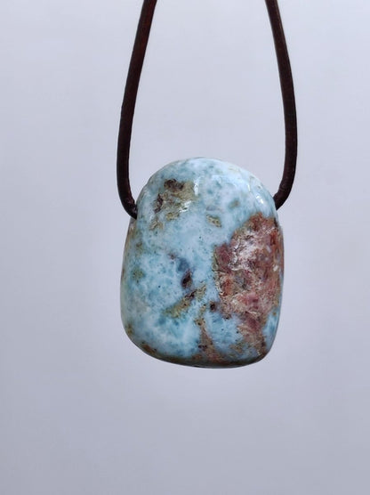 Larimar "Atlantis Stone" ~ Edelstein Kette blau Kristall Ethno Nature Heilstein Natur Sammler Mineral Geschenk Meer Himmel Goa Hippie Boho - Art of Nature Berlin