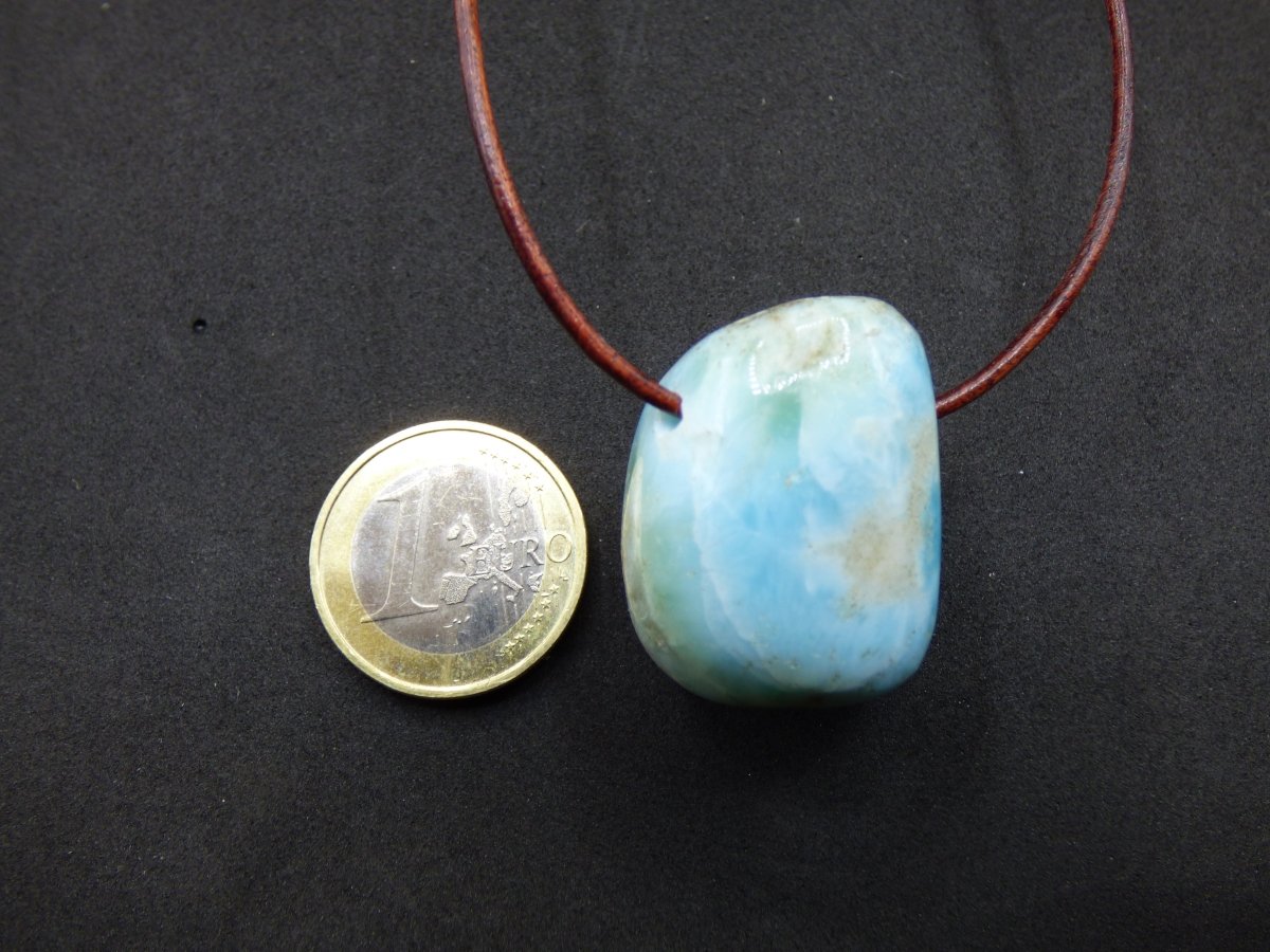 Larimar "Atlantis Stone" ~ Edelstein Kette blau Kristall Ethno Nature Heilstein Natur Sammler Mineral Geschenk Meer Himmel Goa Hippie Boho - Art of Nature Berlin