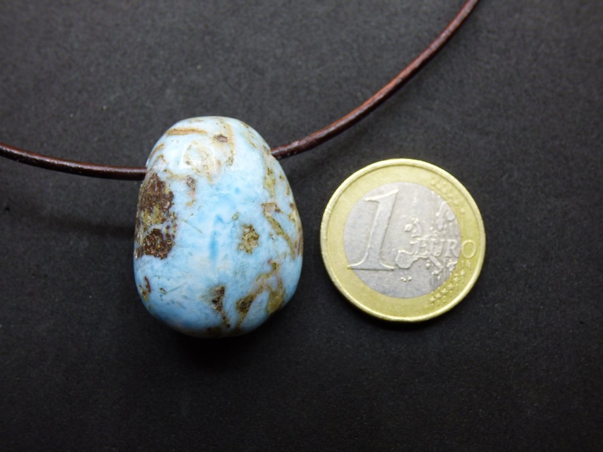 Larimar "Atlantis Stone" ~ Edelstein Kette blau Kristall Ethno Nature Heilstein Natur Sammler Mineral Geschenk Meer Himmel Goa Hippie Boho - Art of Nature Berlin