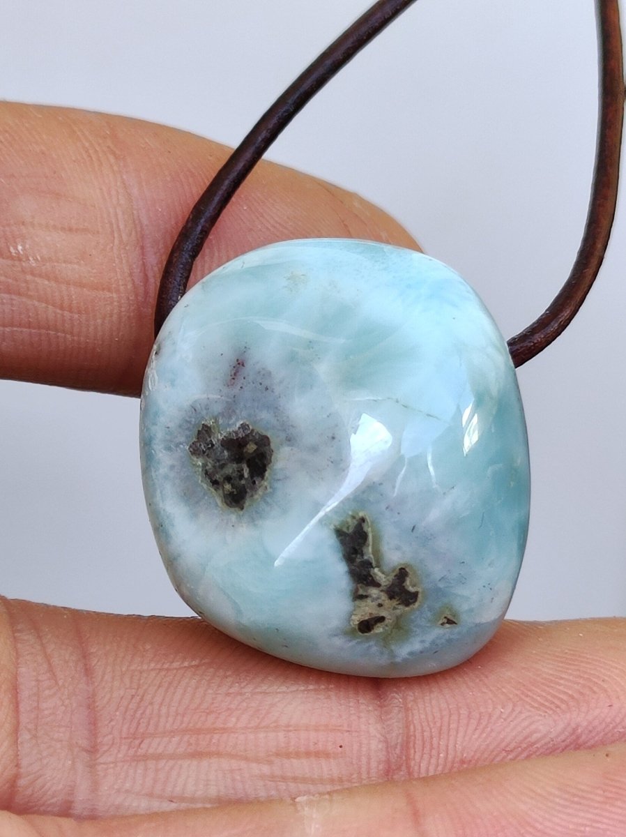 Larimar "Atlantis Stone" ~ Edelstein Kette blau Kristall Ethno Nature Heilstein Natur Sammler Mineral Geschenk Meer Himmel Goa Hippie Boho - Art of Nature Berlin