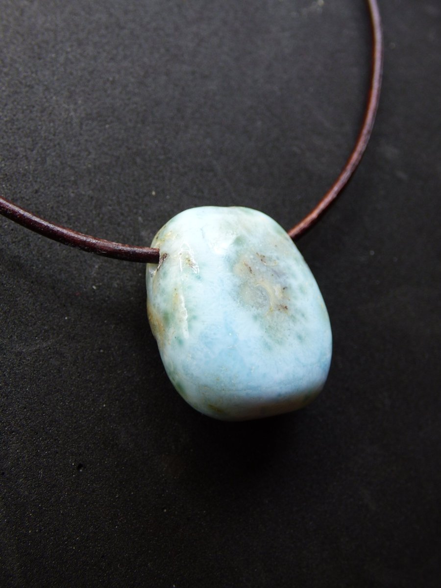 Larimar "Atlantis Stone" ~ Edelstein Kette blau Kristall Ethno Nature Heilstein Natur Sammler Mineral Geschenk Meer Himmel Goa Hippie Boho - Art of Nature Berlin