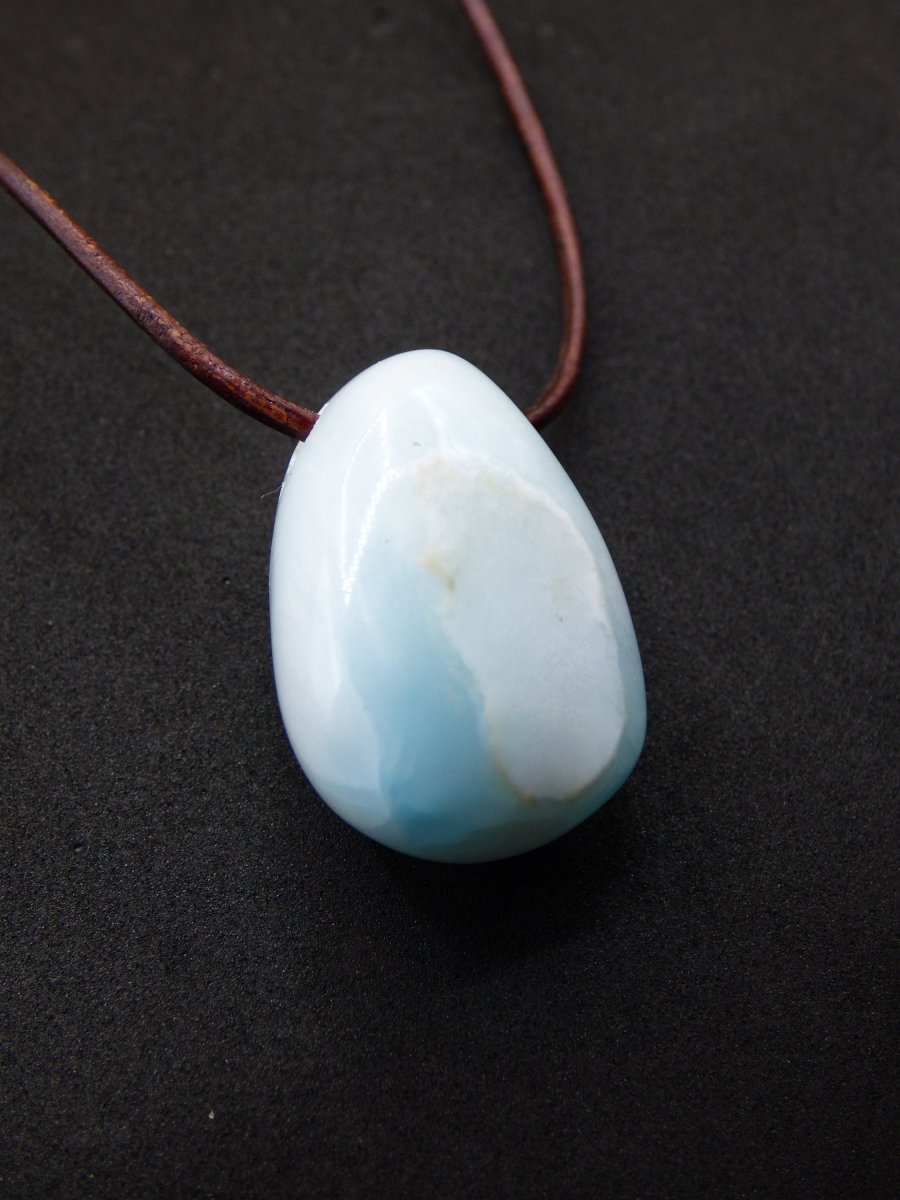 Larimar "Atlantis Stone" ~ Edelstein Kette blau Kristall Ethno Nature Heilstein Natur Sammler Mineral Geschenk Meer Himmel Goa Hippie Boho - Art of Nature Berlin