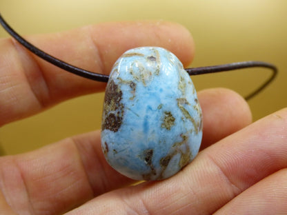 Larimar "Atlantis Stone" ~ Edelstein Kette blau Kristall Ethno Nature Heilstein Natur Sammler Mineral Geschenk Meer Himmel Goa Hippie Boho - Art of Nature Berlin