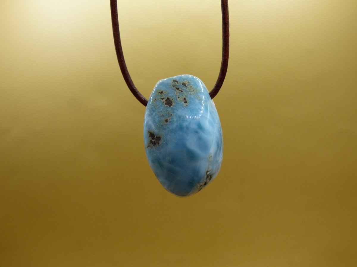 Larimar "Atlantis Stone" ~ Edelstein Kette blau Kristall Ethno Nature Heilstein Natur Sammler Mineral Geschenk Meer Himmel Goa Hippie Boho - Art of Nature Berlin