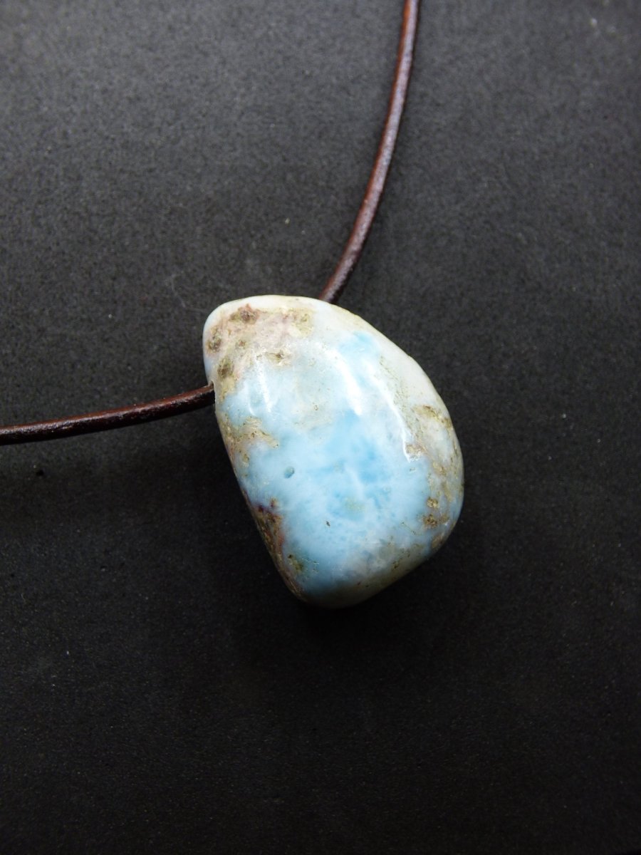 Larimar "Atlantis Stone" ~ Edelstein Kette blau Kristall Ethno Nature Heilstein Natur Sammler Mineral Geschenk Meer Himmel Goa Hippie Boho - Art of Nature Berlin