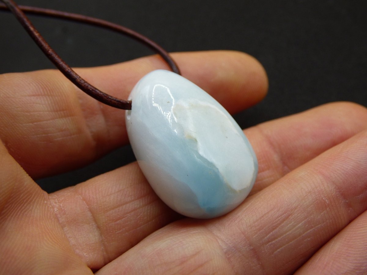 Larimar "Atlantis Stone" ~ Edelstein Kette blau Kristall Ethno Nature Heilstein Natur Sammler Mineral Geschenk Meer Himmel Goa Hippie Boho - Art of Nature Berlin