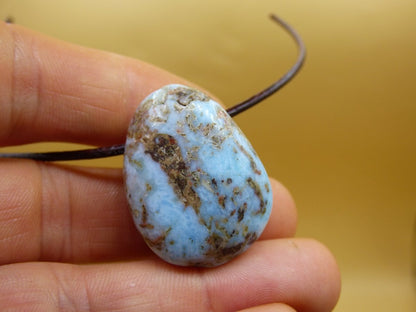 Larimar "Atlantis Stone" ~ Edelstein Kette blau Kristall Ethno Nature Heilstein Natur Sammler Mineral Geschenk Meer Himmel Goa Hippie Boho - Art of Nature Berlin