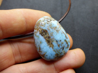 Larimar "Atlantis Stone" ~ Edelstein Kette blau Kristall Ethno Nature Heilstein Natur Sammler Mineral Geschenk Meer Himmel Goa Hippie Boho - Art of Nature Berlin