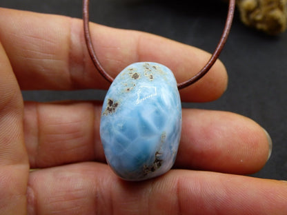 Larimar "Atlantis Stone" ~ Edelstein Kette blau Kristall Ethno Nature Heilstein Natur Sammler Mineral Geschenk Meer Himmel Goa Hippie Boho - Art of Nature Berlin