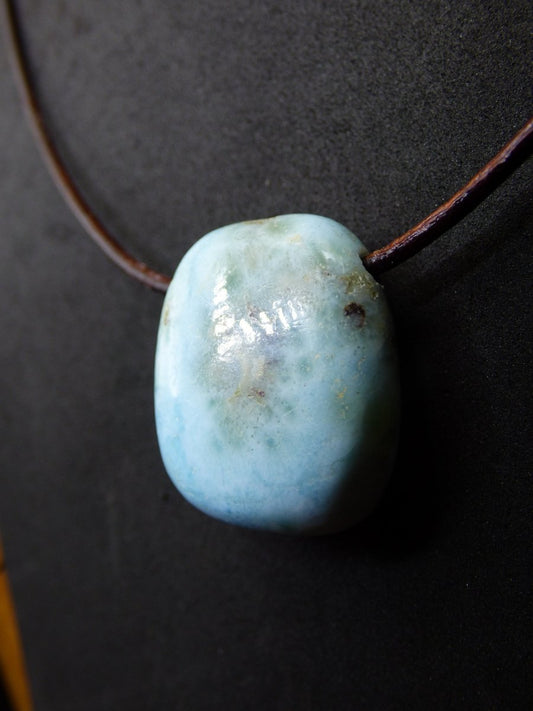 Larimar "Atlantis Stone" ~ Edelstein Kette blau Kristall Ethno Nature Heilstein Natur Sammler Mineral Geschenk Meer Himmel Goa Hippie Boho - Art of Nature Berlin