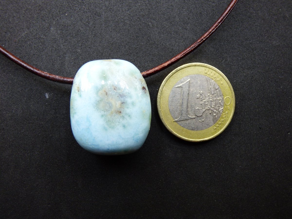 Larimar "Atlantis Stone" ~ Edelstein Kette blau Kristall Ethno Nature Heilstein Natur Sammler Mineral Geschenk Meer Himmel Goa Hippie Boho - Art of Nature Berlin