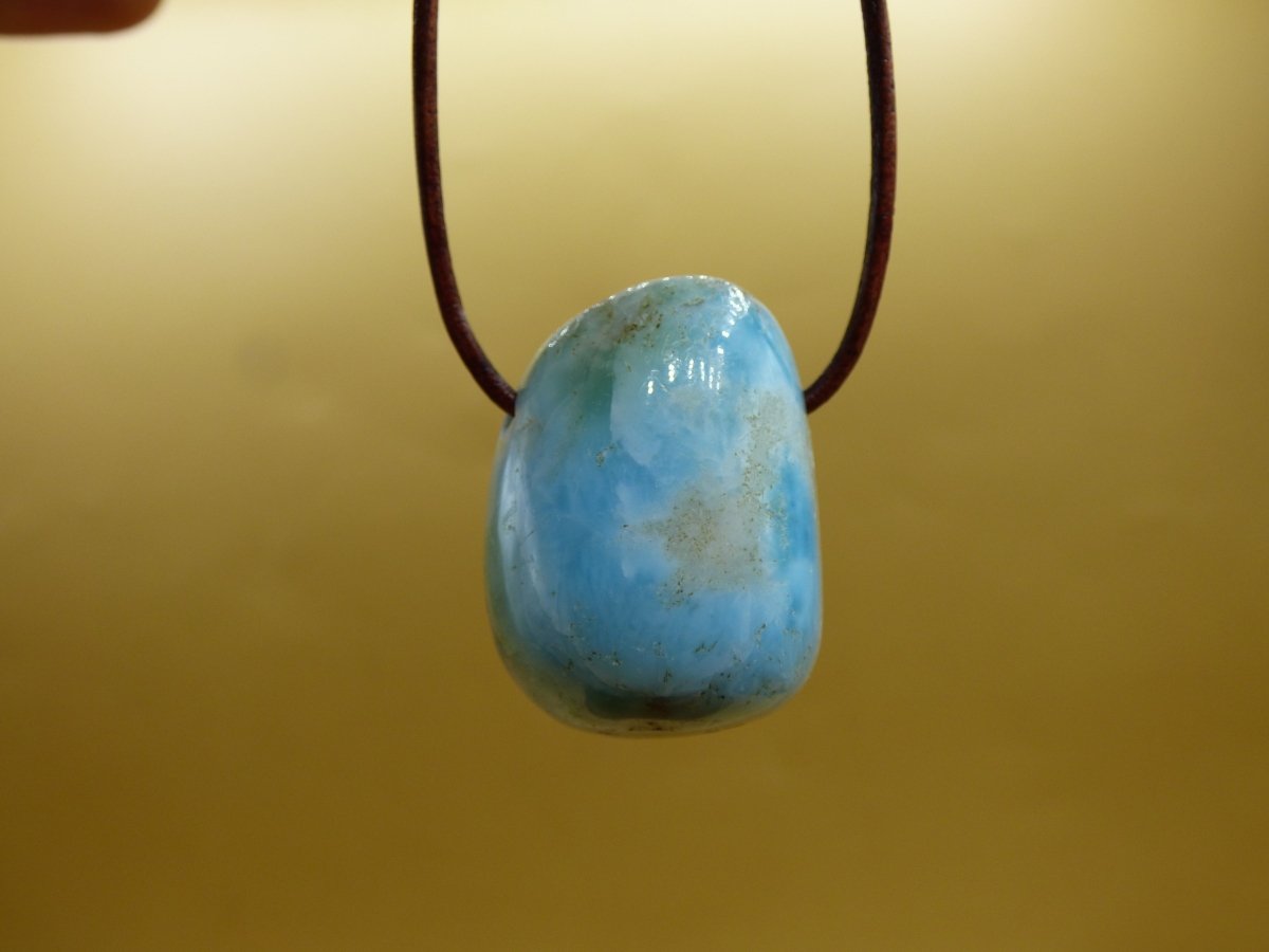 Larimar "Atlantis Stone" ~ Edelstein Kette blau Kristall Ethno Nature Heilstein Natur Sammler Mineral Geschenk Meer Himmel Goa Hippie Boho - Art of Nature Berlin