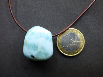 Larimar "Atlantis Stone" ~ Edelstein Kette blau Kristall Ethno Nature Heilstein Natur Sammler Mineral Geschenk Meer Himmel Goa Hippie Boho - Art of Nature Berlin