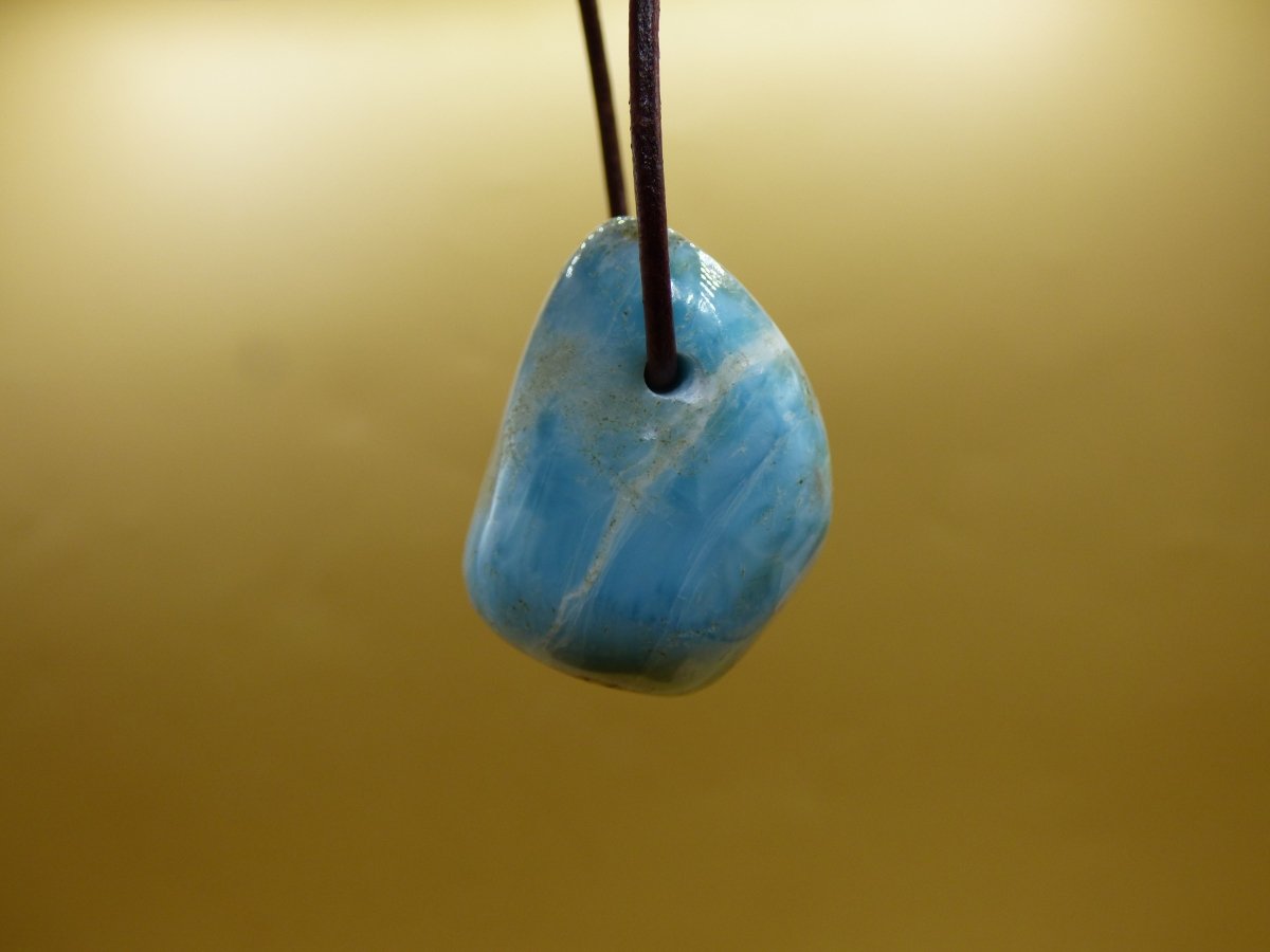 Larimar "Atlantis Stone" ~ Edelstein Kette blau Kristall Ethno Nature Heilstein Natur Sammler Mineral Geschenk Meer Himmel Goa Hippie Boho - Art of Nature Berlin