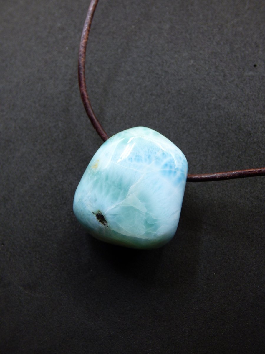 Larimar "Atlantis Stone" ~ Edelstein Kette blau Kristall Ethno Nature Heilstein Natur Sammler Mineral Geschenk Meer Himmel Goa Hippie Boho - Art of Nature Berlin