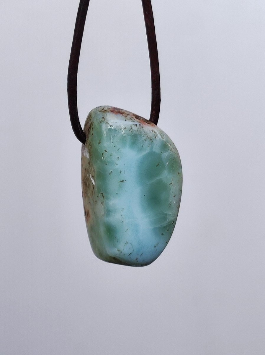 Larimar "Atlantis Stone" ~ Edelstein Kette blau Kristall Ethno Nature Heilstein Natur Sammler Mineral Geschenk Meer Himmel Goa Hippie Boho - Art of Nature Berlin