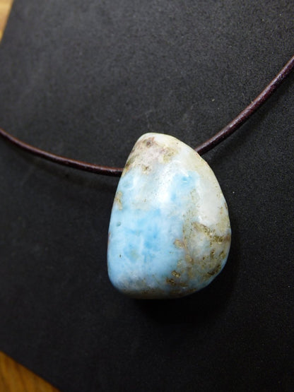 Larimar "Atlantis Stone" ~ Edelstein Kette blau Kristall Ethno Nature Heilstein Natur Sammler Mineral Geschenk Meer Himmel Goa Hippie Boho - Art of Nature Berlin