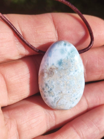 Larimar "Atlantis Stone" ~ Edelstein Kette blau Kristall Ethno Nature Heilstein Natur Sammler Mineral Geschenk Meer Himmel Hippie Boho - Art of Nature Berlin