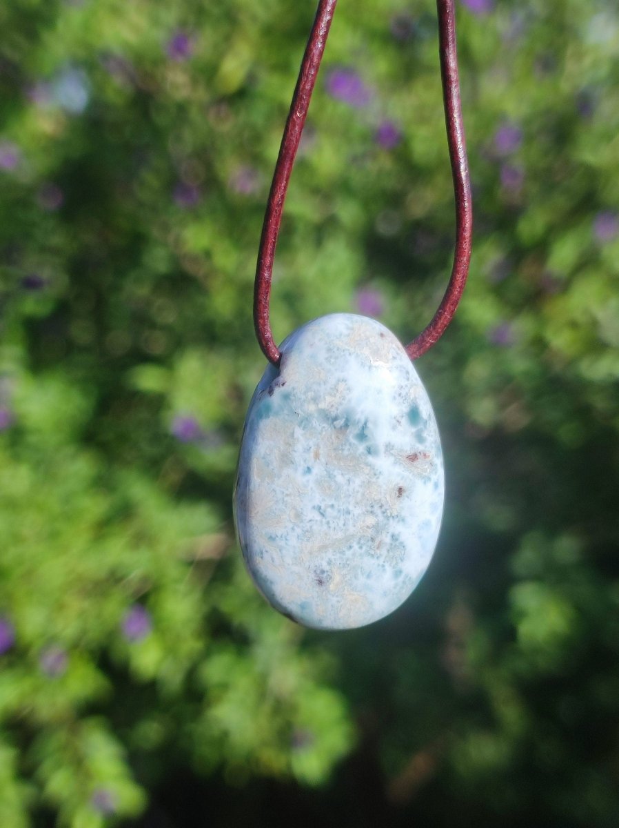 Larimar "Atlantis Stone" ~ Edelstein Kette blau Kristall Ethno Nature Heilstein Natur Sammler Mineral Geschenk Meer Himmel Hippie Boho - Art of Nature Berlin