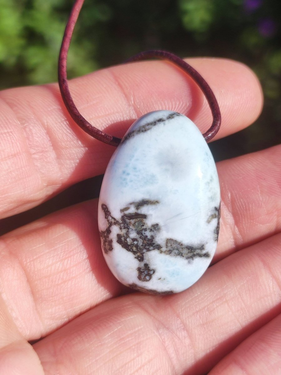 Larimar "Atlantis Stone" ~ Edelstein Kette blau Kristall Ethno Nature Heilstein Natur Sammler Mineral Geschenk Meer Himmel Hippie Rarität - Art of Nature Berlin