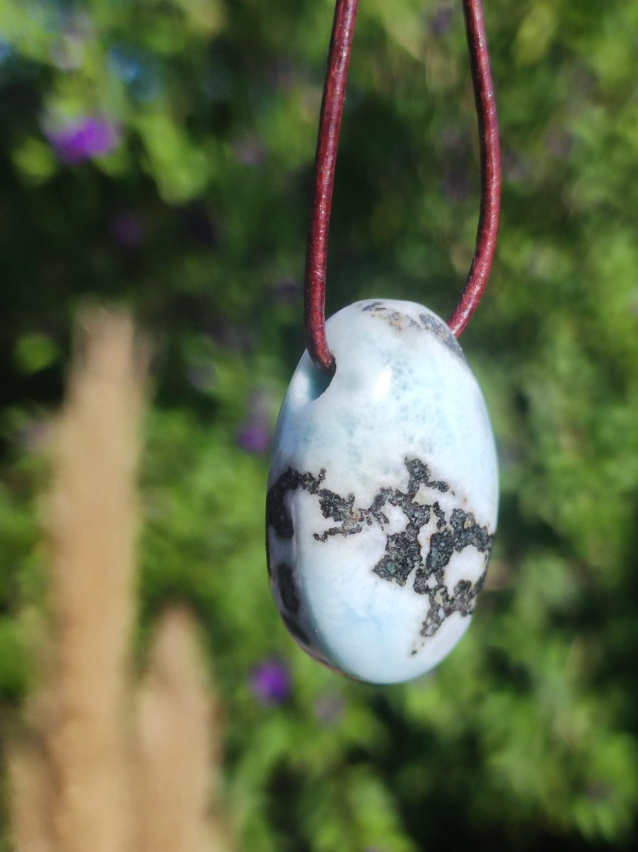 Larimar "Atlantis Stone" ~ Edelstein Kette blau Kristall Ethno Nature Heilstein Natur Sammler Mineral Geschenk Meer Himmel Hippie Rarität - Art of Nature Berlin