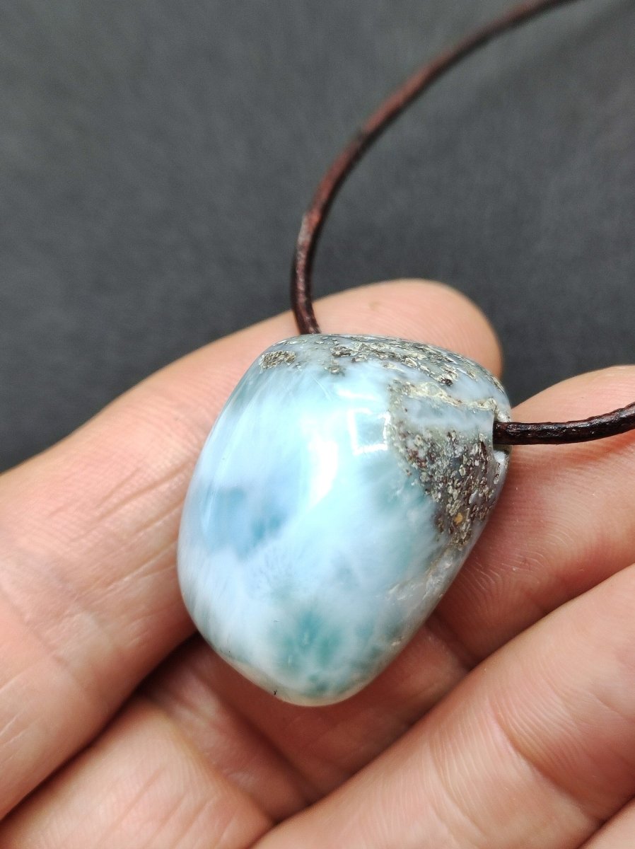 Larimar "Atlantis Stone" ~ Edelstein Kette ~HIPPIE ~GOA ~Boho ~Ethno ~Nature ~Heilstein - Art of Nature Berlin