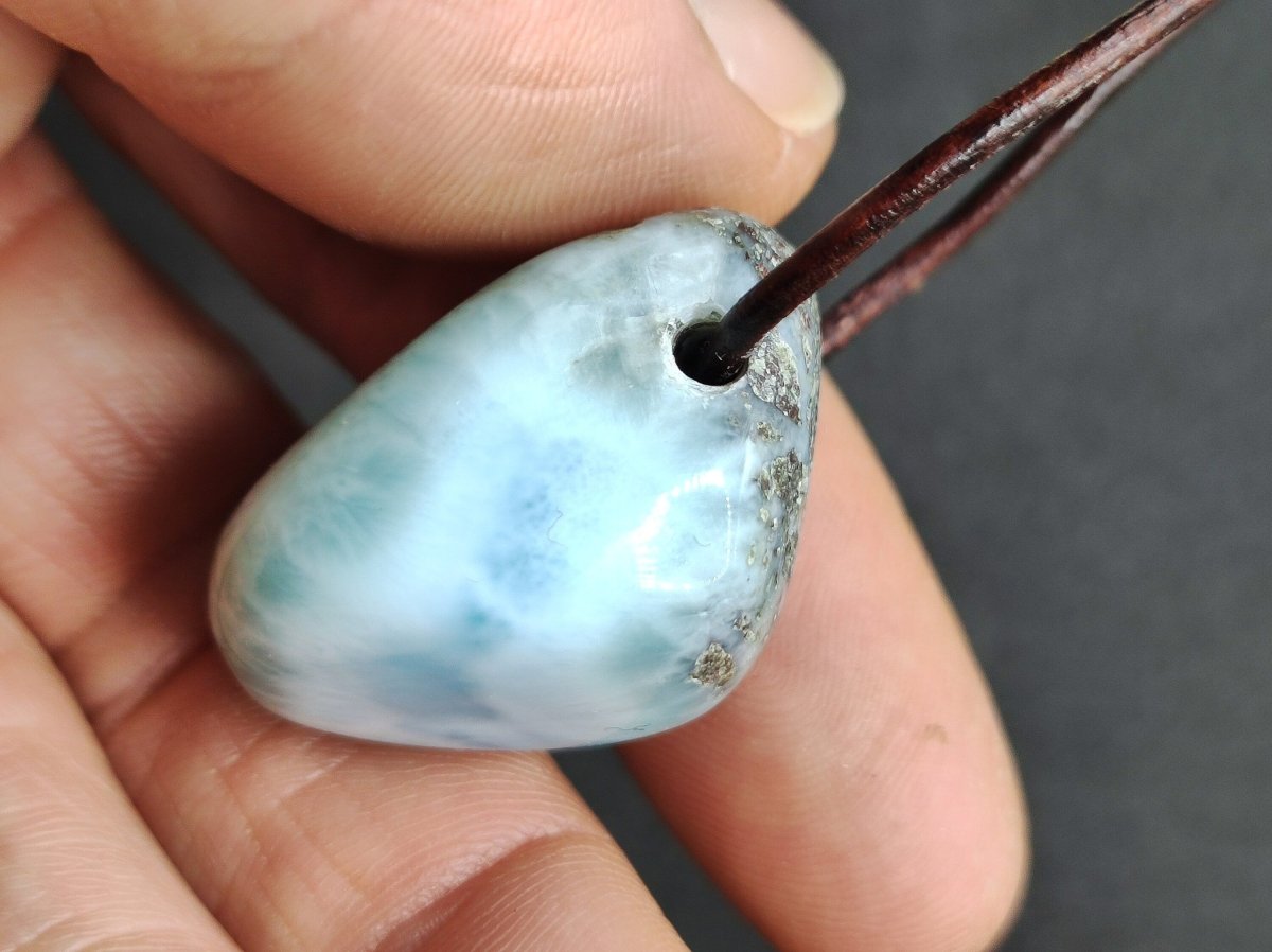 Larimar "Atlantis Stone" ~ Edelstein Kette ~HIPPIE ~GOA ~Boho ~Ethno ~Nature ~Heilstein - Art of Nature Berlin