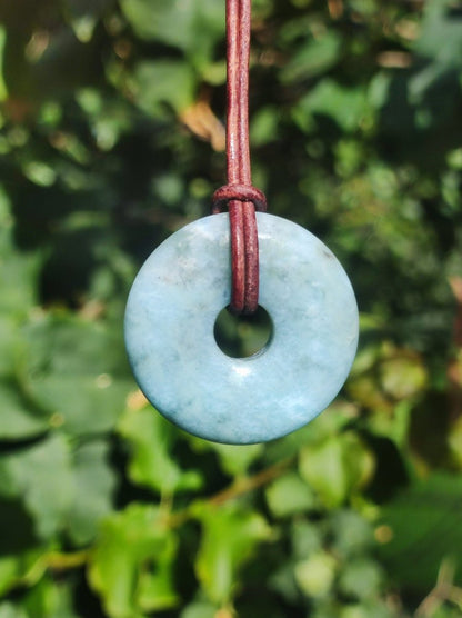 Larimar "Atlantis Stone Schutz Donut Edelstein Kette blau Heilstein Rarität Natur Edel Frau Geschenk Selten Sammler Energie Kraft Ruhe Glück - Art of Nature Berlin