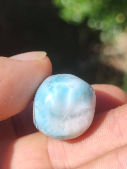 Larimar - Edelstein Kette 925 Sterling Silber Frau Schmuck Edel Antik Vintage Heilstein Rarität Meer Himmel blau Geschenk Frau Freundin Sie - Art of Nature Berlin