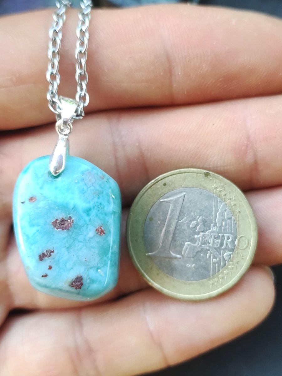 Larimar - Edelstein Kette 925 Sterling Silber Frau Schmuck Edel Antik Vintage Heilstein Rarität Meer Himmel blau Geschenk Frau Freundin Sie - Art of Nature Berlin