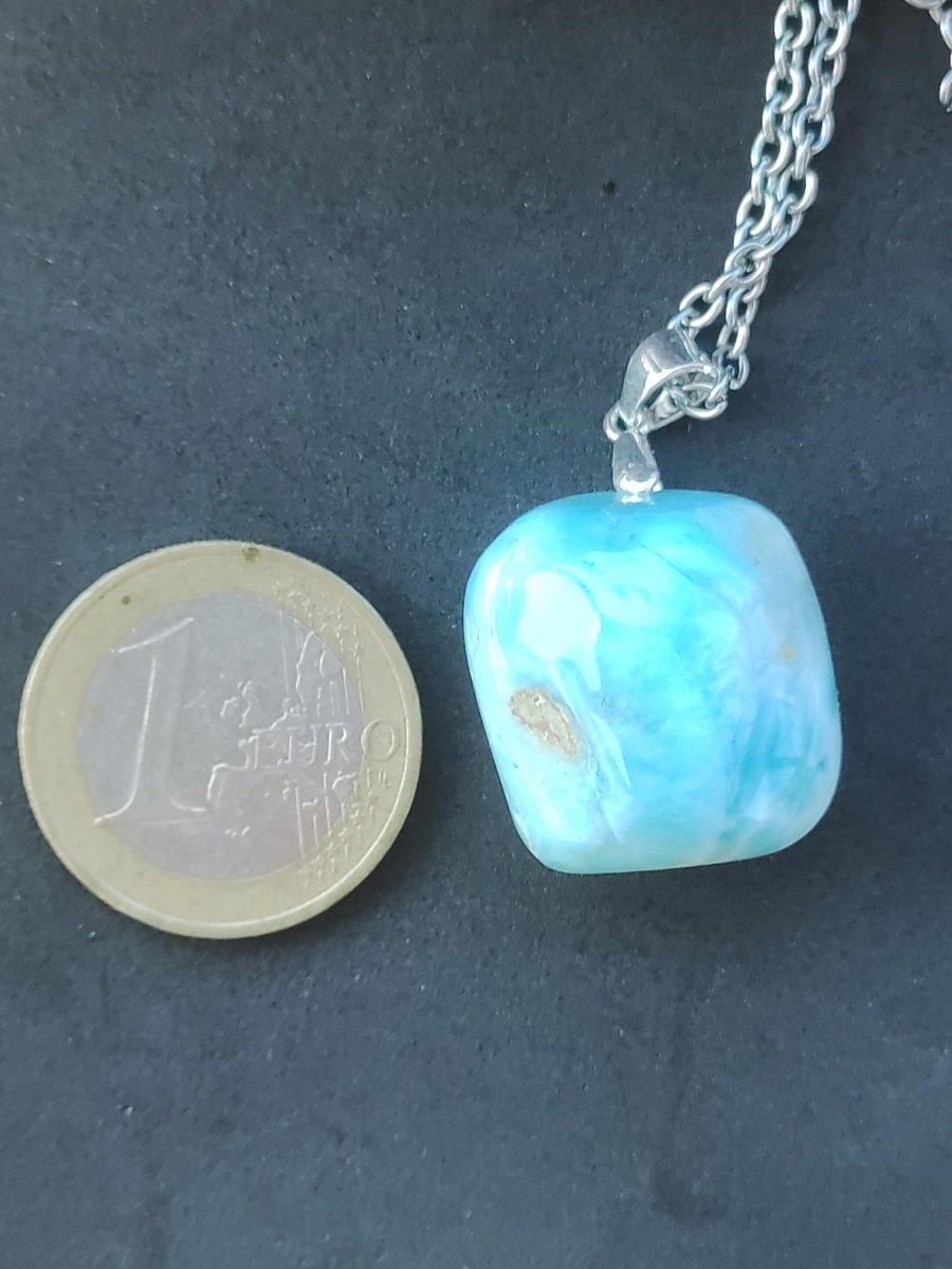 Larimar - Edelstein Kette 925 Sterling Silber Frau Schmuck Edel Antik Vintage Heilstein Rarität Meer Himmel blau Geschenk Frau Freundin Sie - Art of Nature Berlin