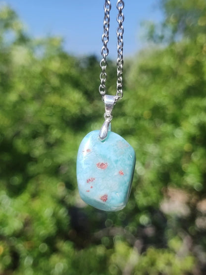 Larimar - Edelstein Kette 925 Sterling Silber Frau Schmuck Edel Antik Vintage Heilstein Rarität Meer Himmel blau Geschenk Frau Freundin Sie - Art of Nature Berlin