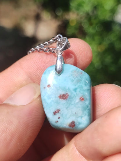Larimar - Edelstein Kette 925 Sterling Silber Frau Schmuck Edel Antik Vintage Heilstein Rarität Meer Himmel blau Geschenk Frau Freundin Sie - Art of Nature Berlin