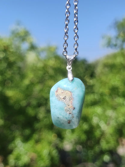 Larimar - Edelstein Kette 925 Sterling Silber Frau Schmuck Edel Antik Vintage Heilstein Rarität Meer Himmel blau Geschenk Frau Freundin Sie - Art of Nature Berlin