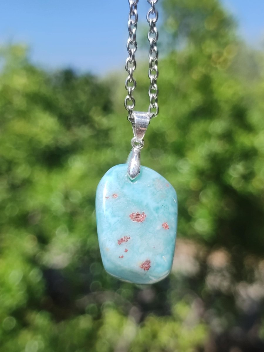 Larimar - Edelstein Kette 925 Sterling Silber Frau Schmuck Edel Antik Vintage Heilstein Rarität Meer Himmel blau Geschenk Frau Freundin Sie - Art of Nature Berlin