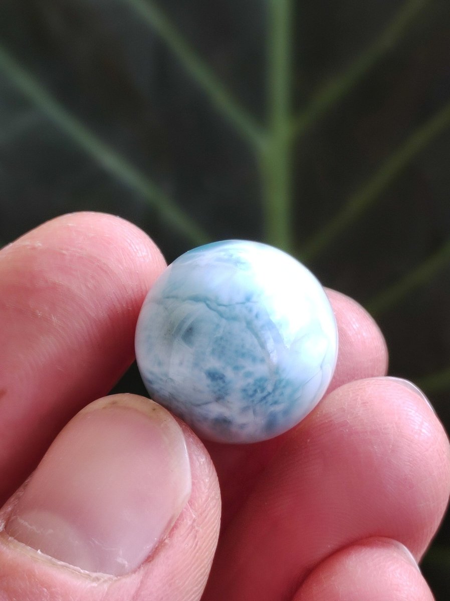 Larimar ~ Edelstein Kugel blau Deko Sphere Kristall HIPPIE GOA Boho Ethno Nature Heilstein Natur Sammler Mineral Geschenk Meer Himmel - Art of Nature Berlin