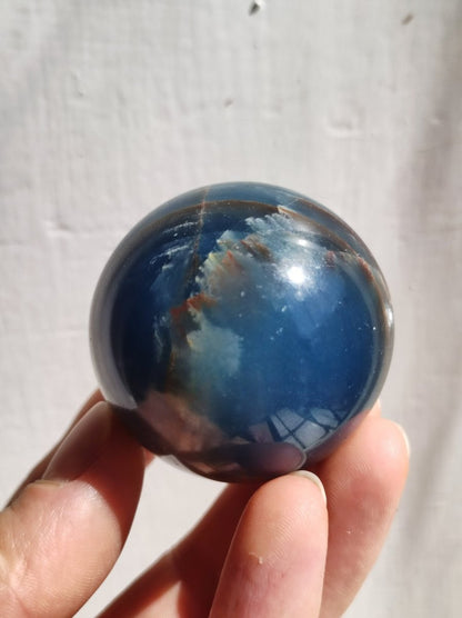 Lemurian Aquatine / Onyx blau / Aragonit Calcit Magische Edelstein Kugel Massage & Deko Sphere Kristall Meditation HIPPIE GOA Heilstein - Art of Nature Berlin