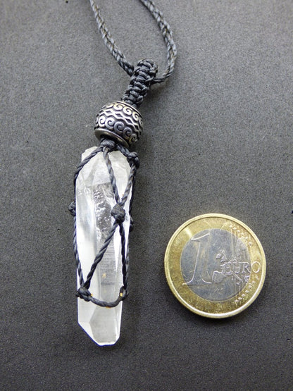 Lemurian Quartz ~ Makramee Edelstein Kette Kristall klar Rarität ~HIPPIE ~GOA ~Boho ~Ethno ~Nature ~Heilstein - Art of Nature Berlin