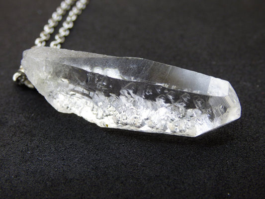 Lemurian Quarz ~ 925 Silber Öse~ Edelstein Kette klar Hippie Goa Boho Tibet Ethno Natur Heilstein Kraft Anhänger Mann Frau Geschenk Rarität - Art of Nature Berlin